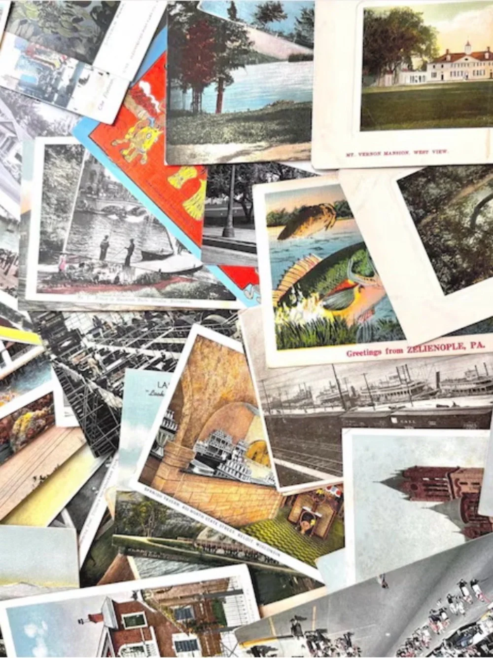 Bulk Lot Unused Vintage Postcards Random Assortment USA United States Views